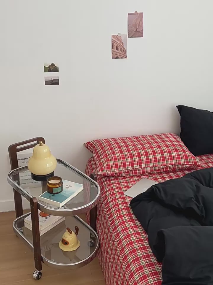 Red Christmas Plaid Bedding Set