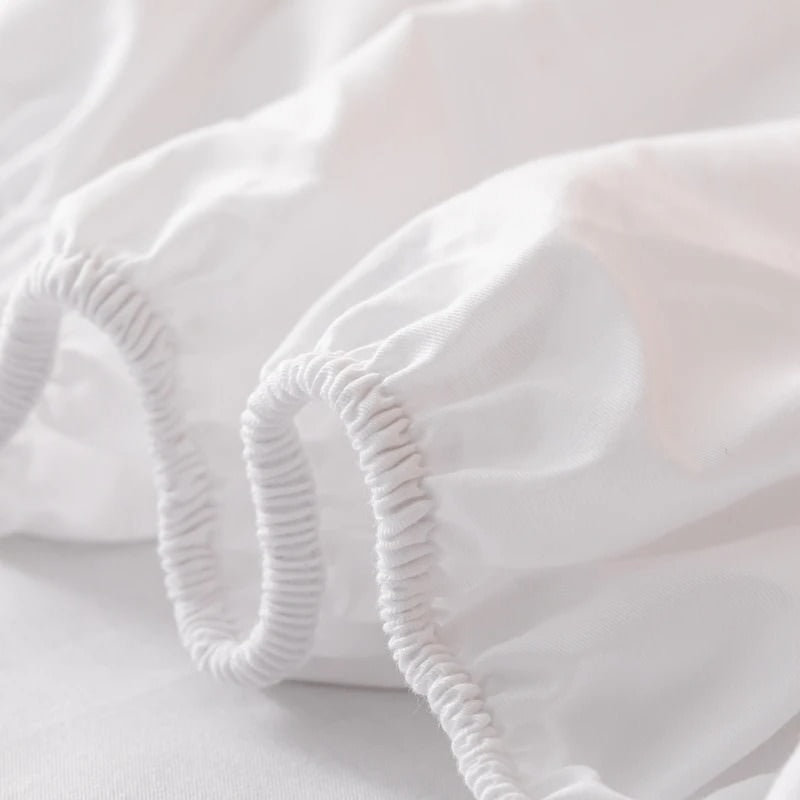 Solid Color Simple Cotton Fitted Sheet