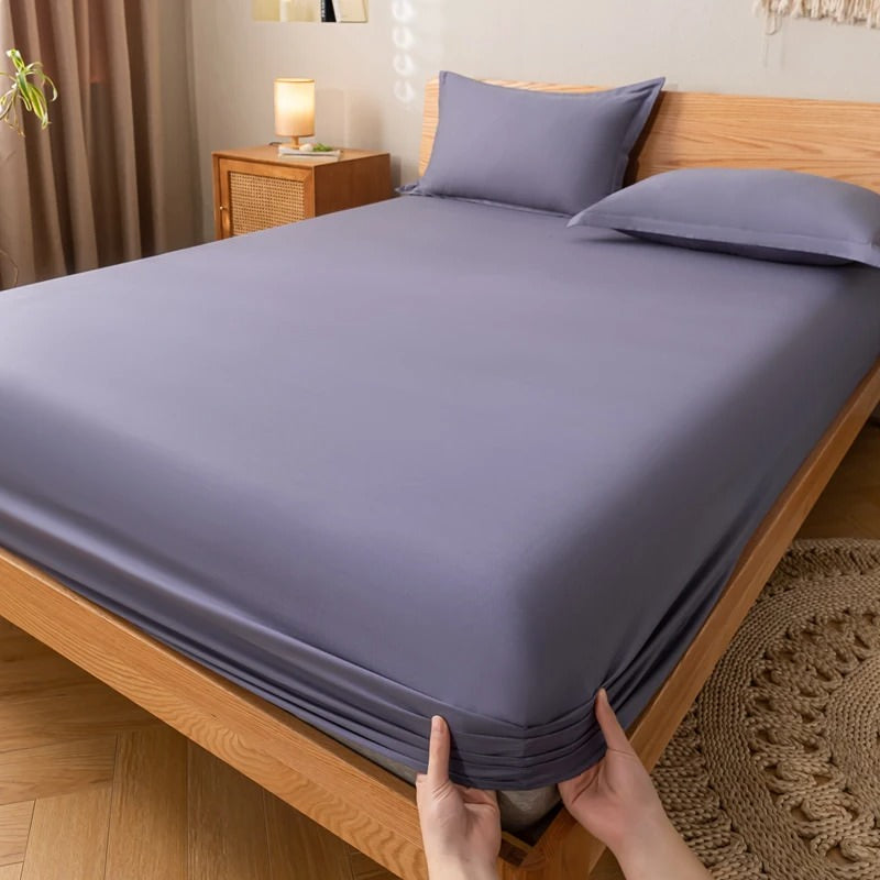 Solid Color Simple Cotton Fitted Sheet