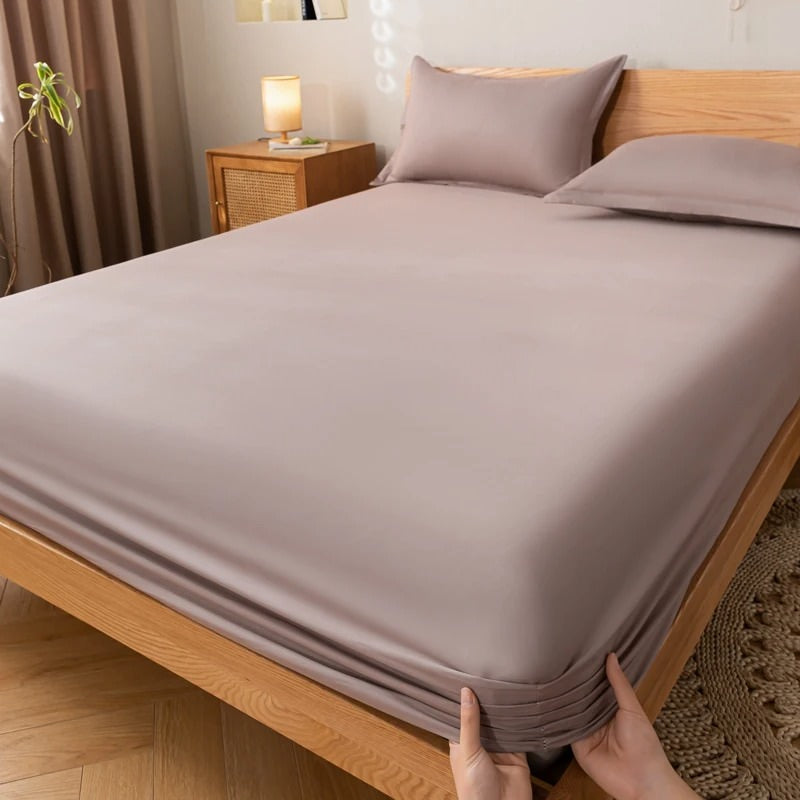 Solid Color Simple Cotton Fitted Sheet