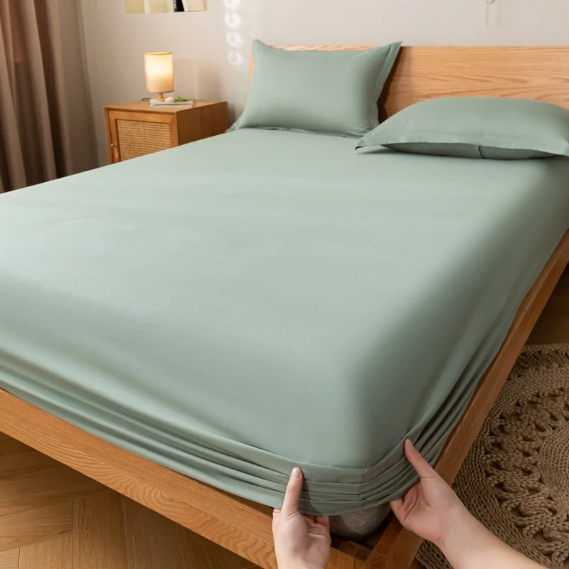 Solid Color Simple Cotton Fitted Sheet