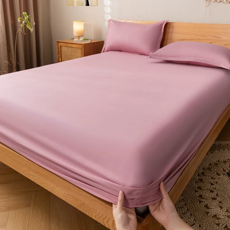 Solid Color Simple Cotton Fitted Sheet