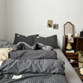 Minimalist Grey Grid Bedding Set