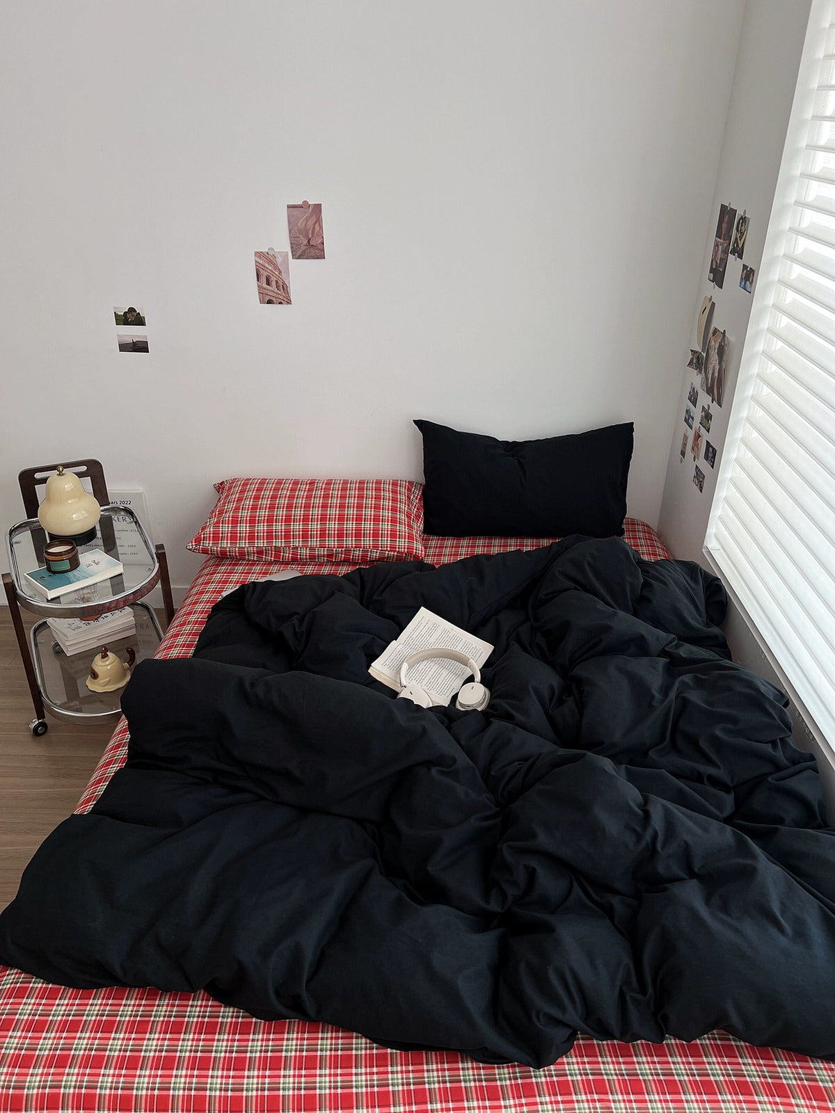 Red Christmas Plaid Bedding Set