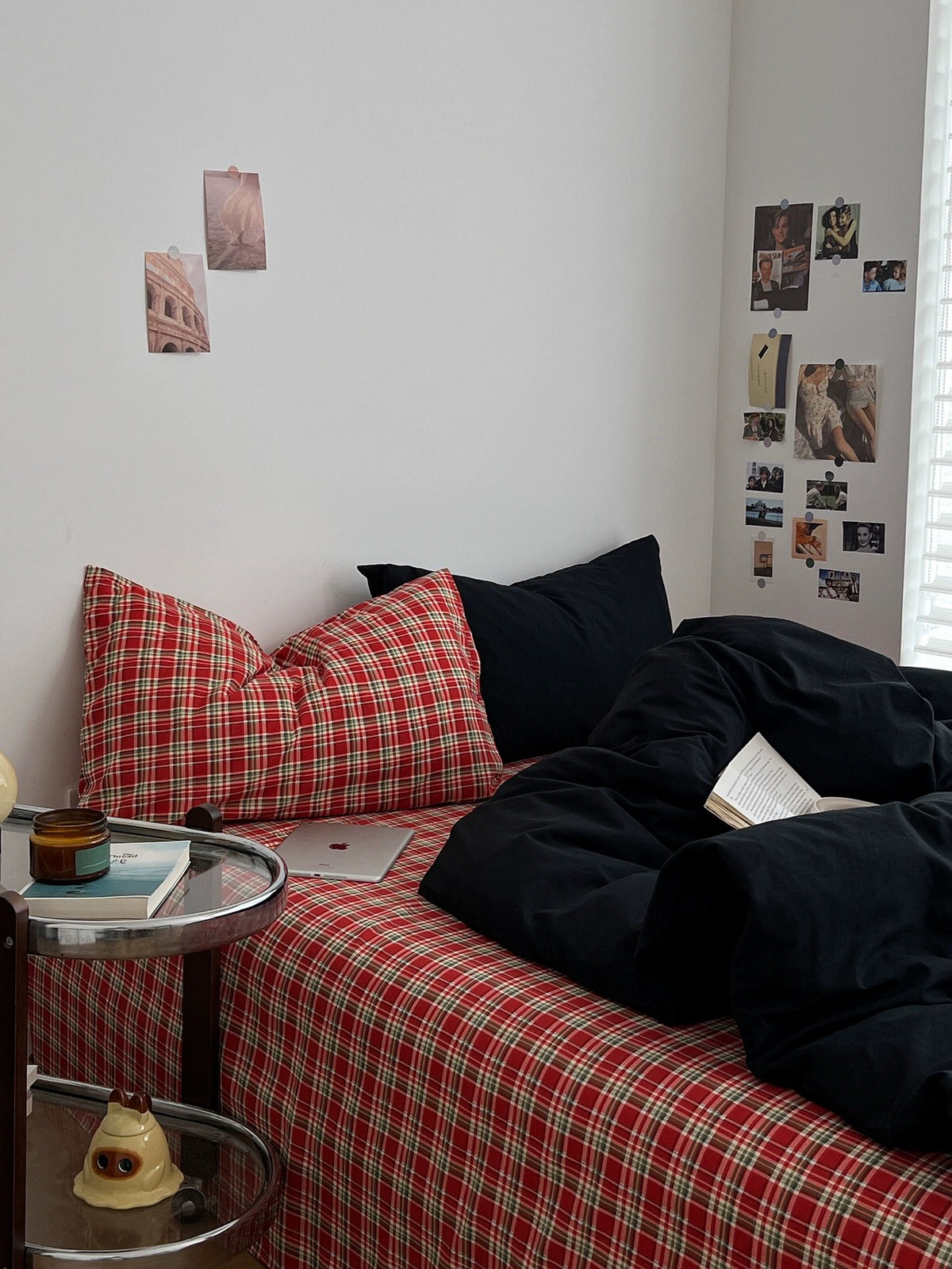 Red Christmas Plaid Bedding Set